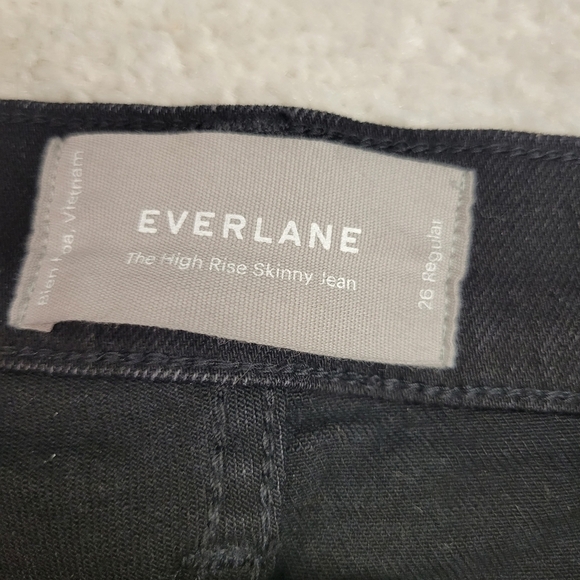 EVERLANE BLACK HIGH RISE SKINNY ANKLE JEANS SIZE 26 - Picture 4 of 9